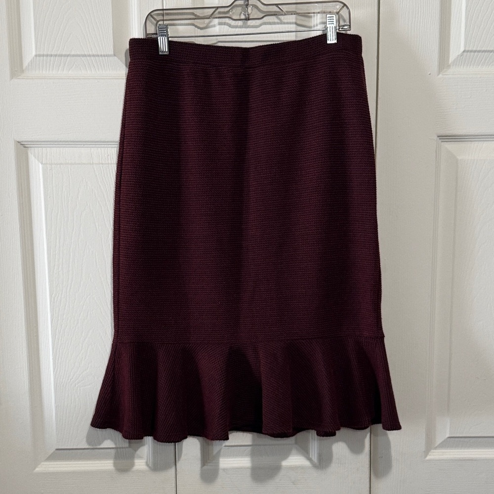 Cato Deep Burgundy A-Line Skirt, Large